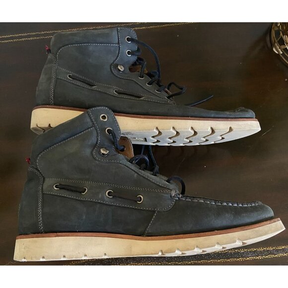 Polo Ralph Lauren Salisbury Charcoal Leather High Top Lace Up Boots Mens 10D